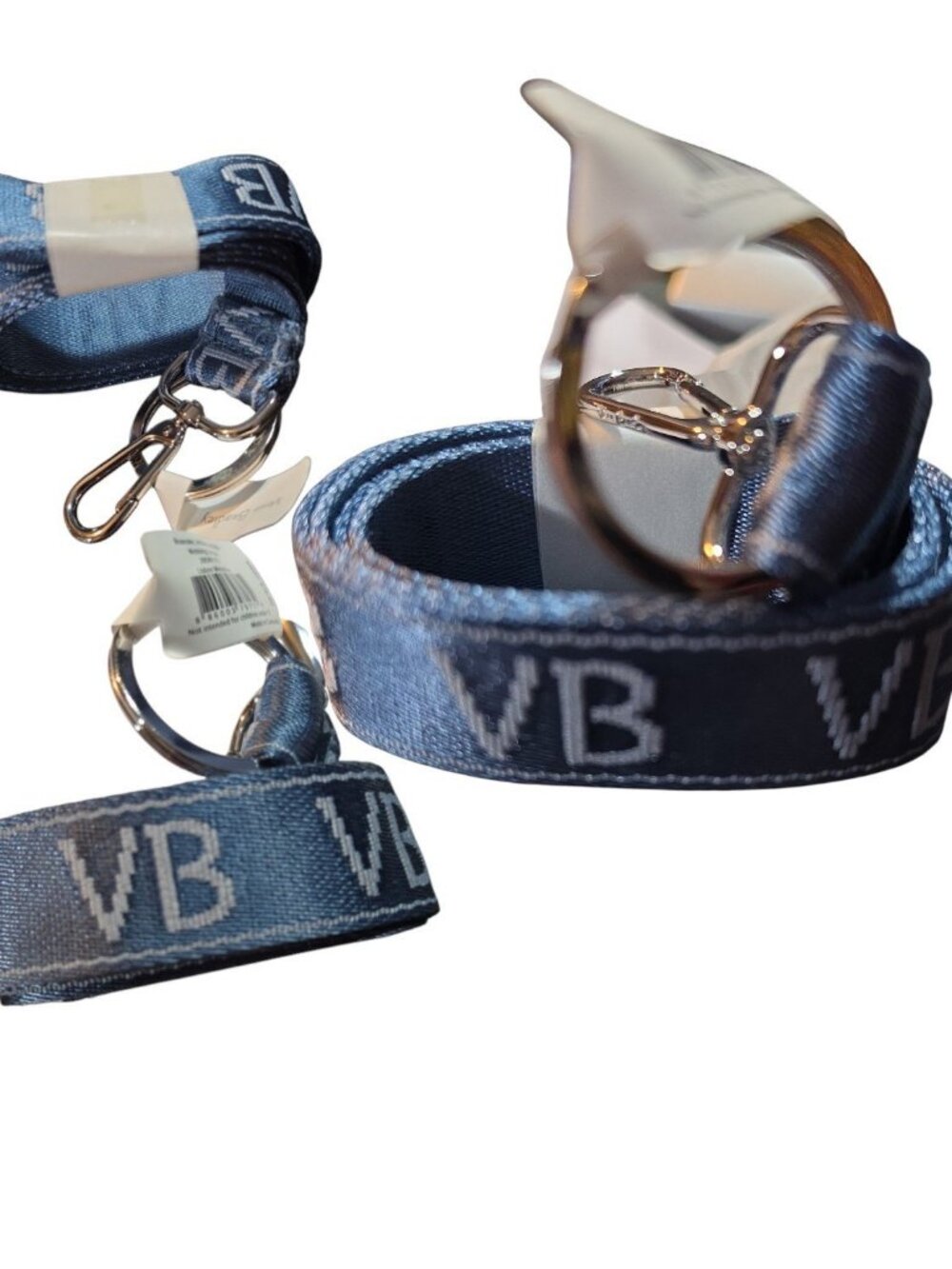 Vera Bradley Blue Wristlet Keychain Fabric Strap with Metal Lobster Clasp